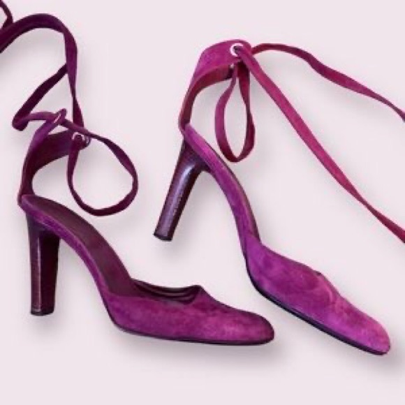 GUCCI] by Tom Ford Purple Suede Leather Stiletto heel Shoes - Picture 1 of 14